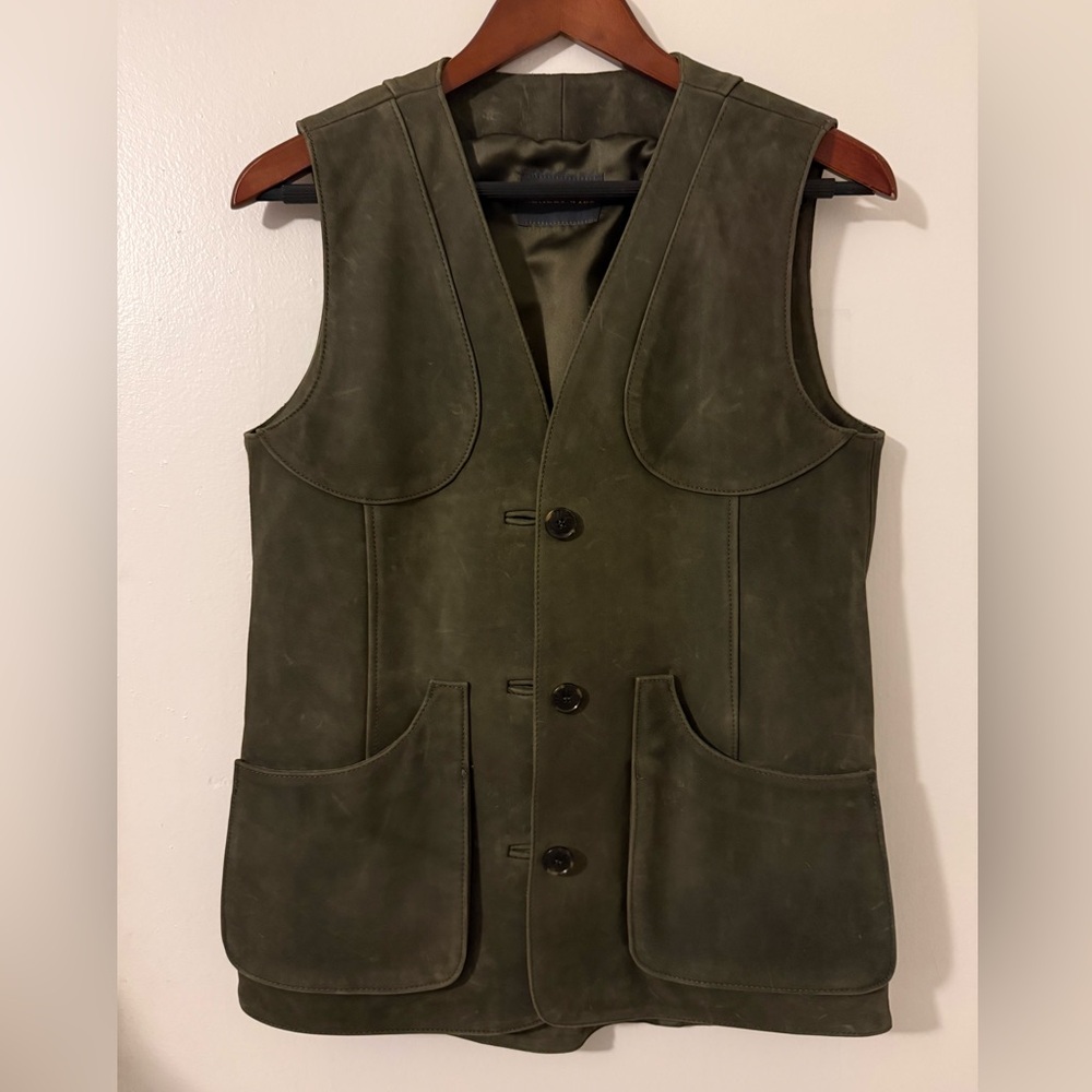 Really Wild Clothing Loden Green nubuck waistcoat Vest